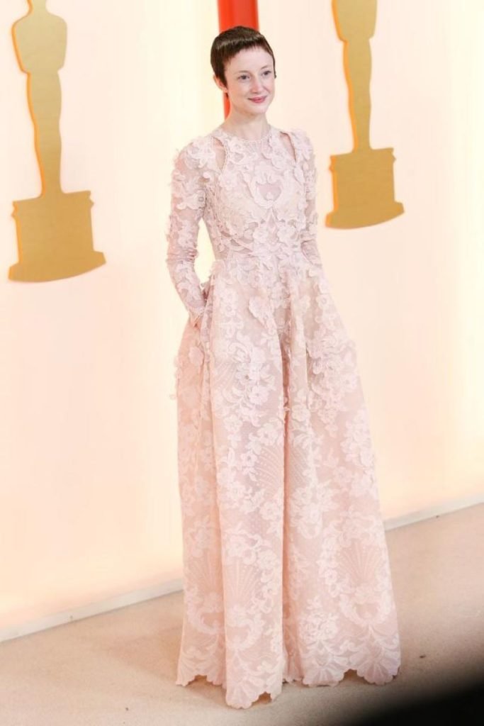 Andrea Riseborough in Alexander McQueen at Style Chronicles: The Most Memorable Moments from the Oscar 2023 Red Carpet