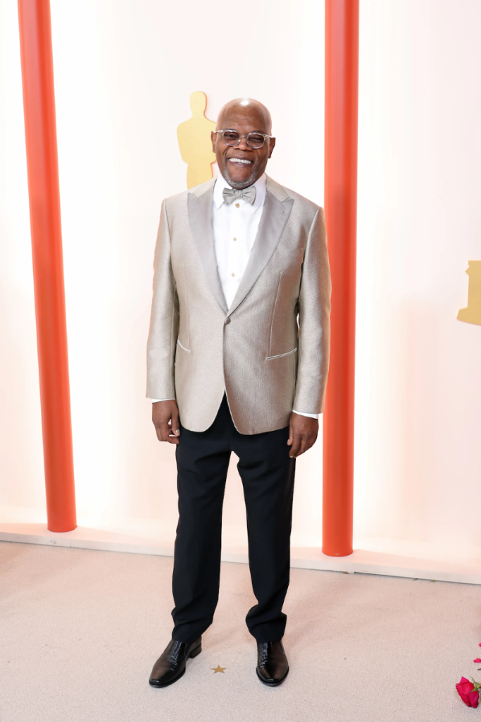 Samuel L Jackson in Armani Privé at Style Chronicles: The Most Memorable Moments from the Oscar 2023 Red Carpet